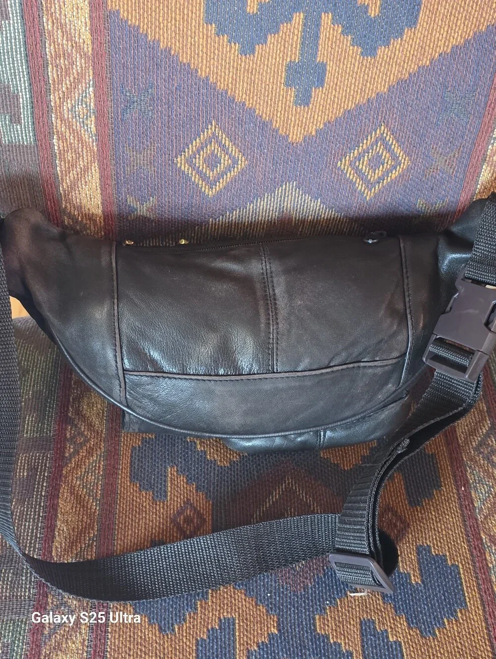 Vintage 90's Espresso Brown Distressed Lambskin Leather Fanny Pack / Waist Bag